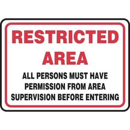 Accuform RESTRICTED AREA SAFETY SIGN ALL PERSONS MADC506XP